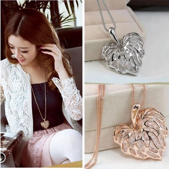 ๐๐๐ฒFIRMโBUNDLEโ4 DISCOUNT!๐LEAF HEART CAGED CZ - Picture 5 of 8